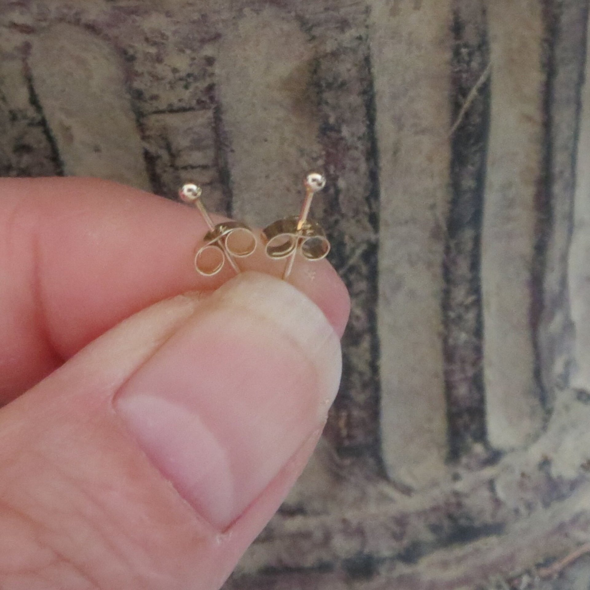 14k Solid Gold Teeny Tiny Ball Stud Earrings, Single or Pair - Super Thin 24 Gauge Post, Earlobe or Cartilage Studs, 100% Made in the USA