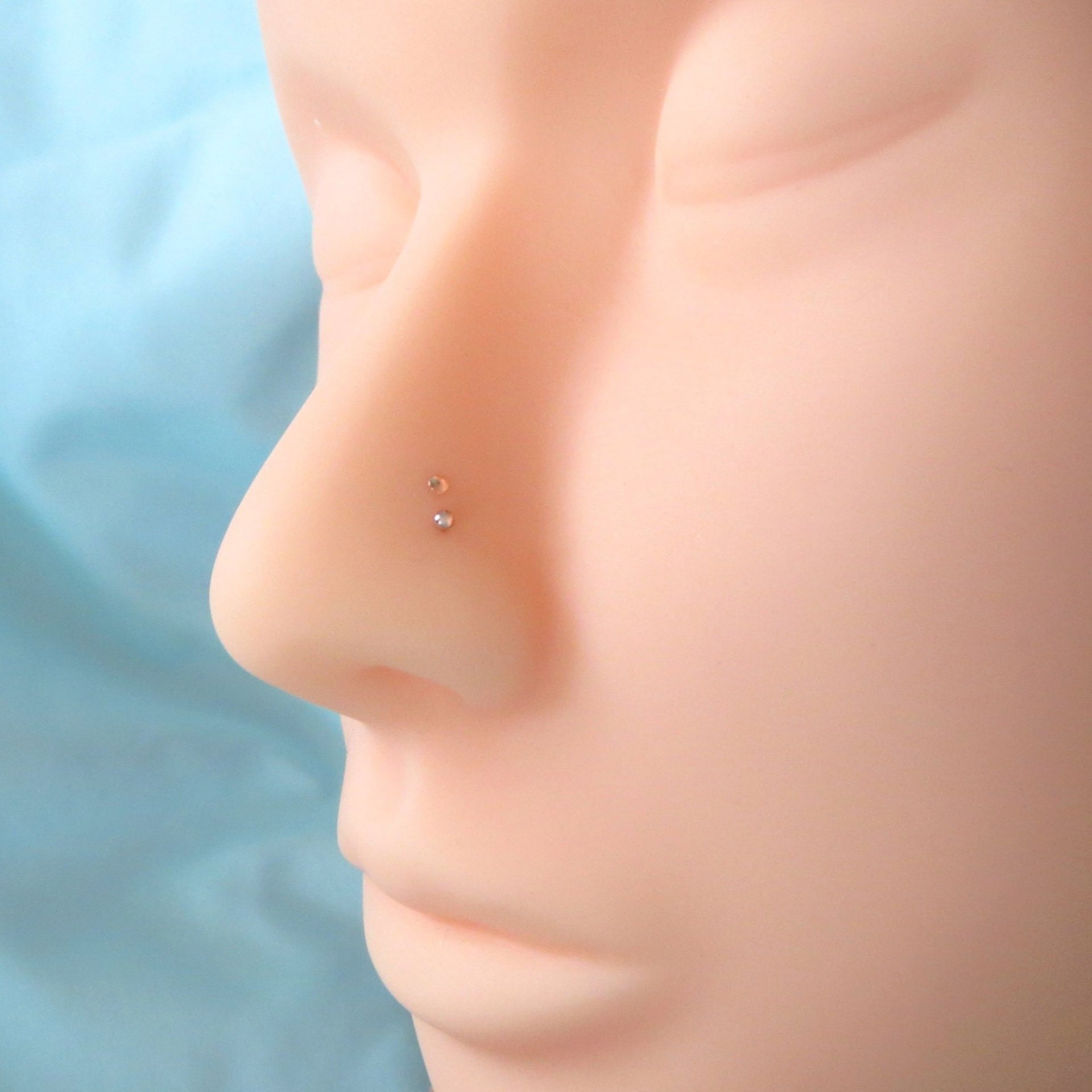 14K Rose Gold Filled SUPER TINY Flat Nose Stud - Very Thin 24g Post, Gold Filled Nose Screw, L-Bend, Straight, Fishtail Made in USA