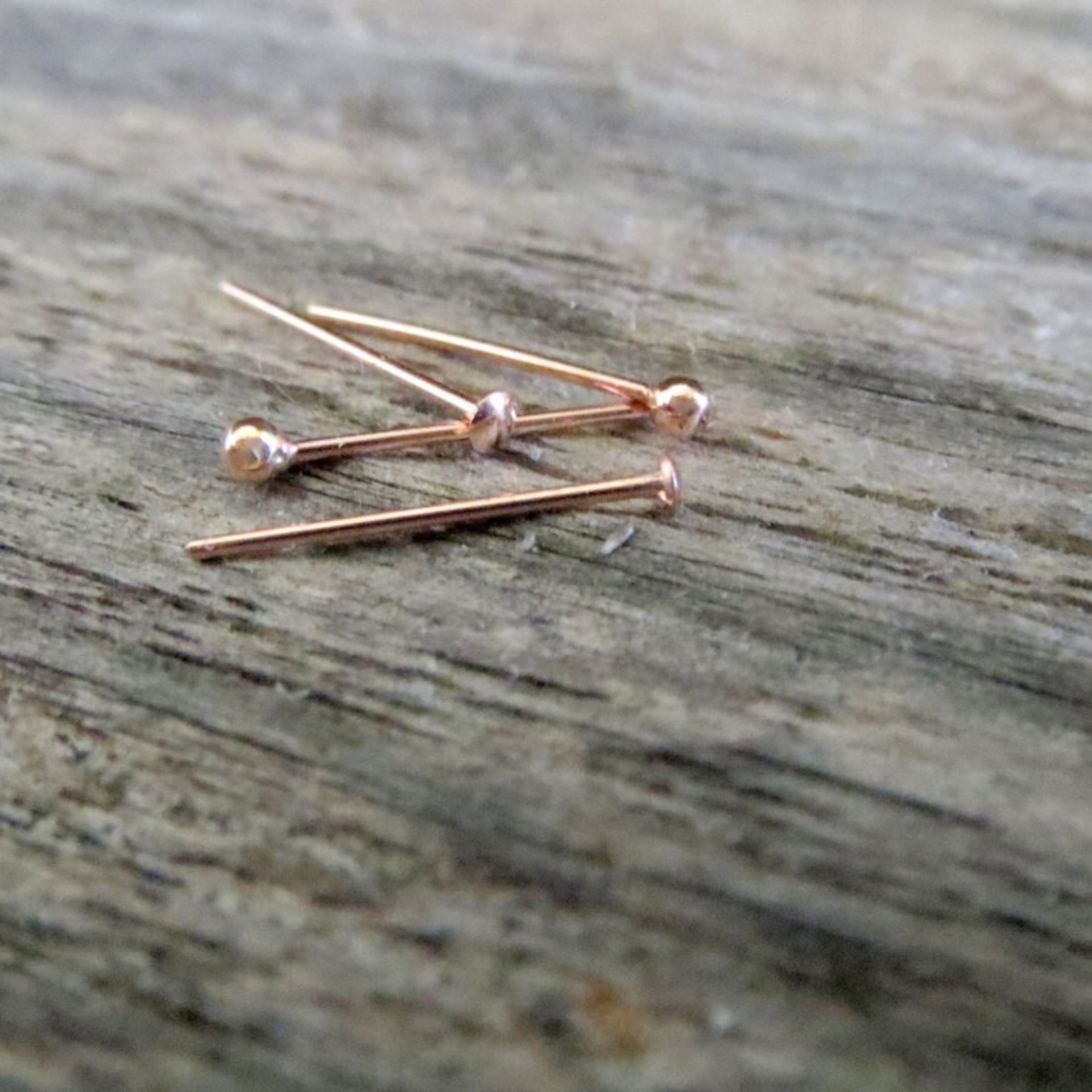 14k Rose Gold Filled TEENY TINY Flat or Ball Stud Earrings - Super Thin Post Earlobe or Cartilage Earring - Made in USA