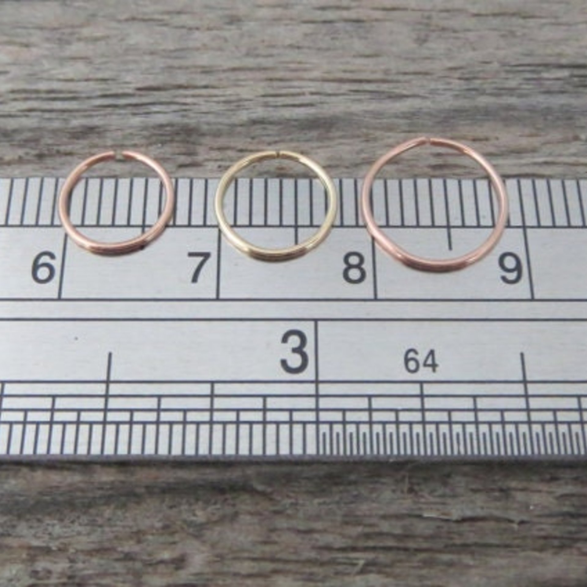 Yellow or Rose-Gold-Filled Endless Hoop Nose Ring 22, 24, or 26g, Skinny Hoop, 100% Handcrafted in the USA