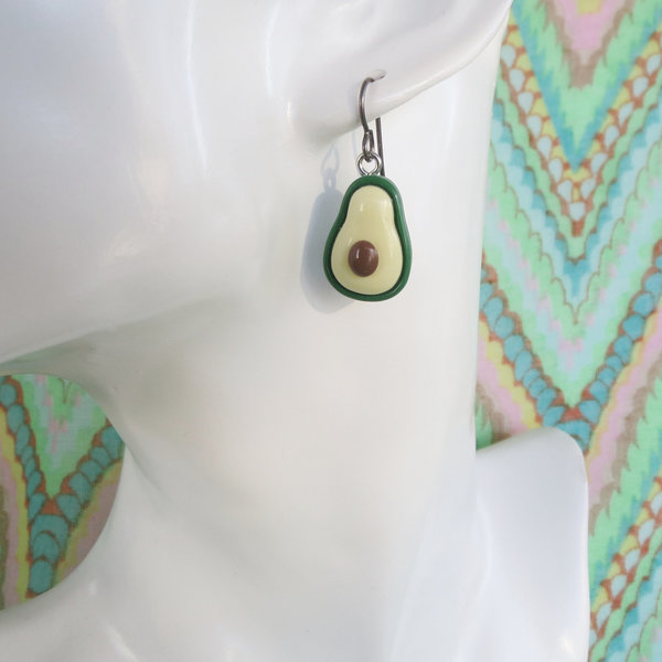Small Avocado Earrings on Super Hypoallergenic Niobium Ear Wires, Dangle Earrings for Sensitive Ears