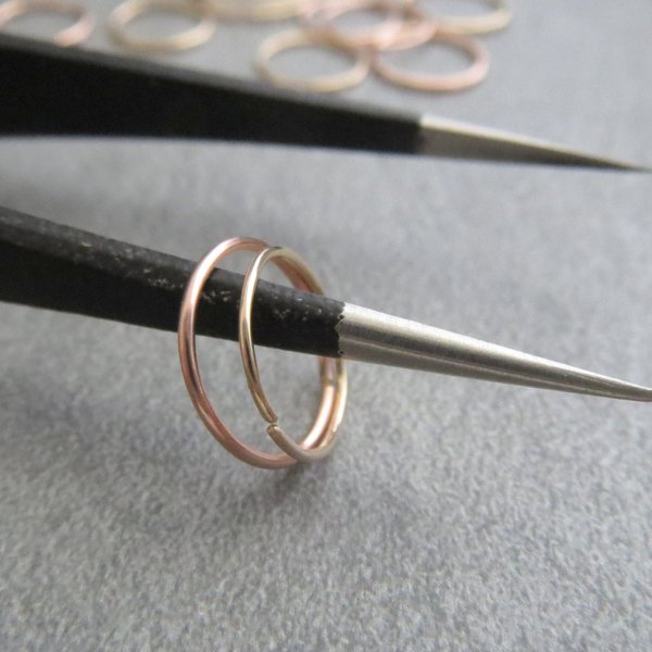 Yellow or Rose-Gold-Filled Endless Hoop Nose Ring 22, 24, or 26g, Skinny Hoop, 100% Handcrafted in the USA