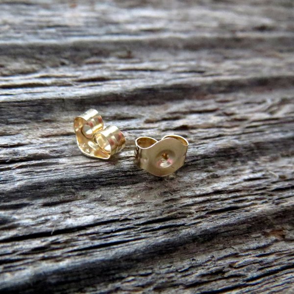 14k Solid Gold Earring Backs for Standard Post Stud Earrings, SMALL Yellow Gold Friction Ear Nuts, Made in the USA, Sold Individually