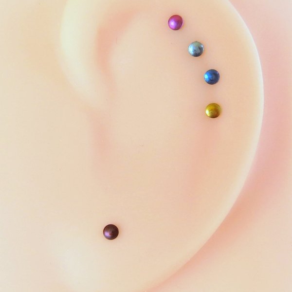 Tiny Niobium Stud Earrings, Perfect for Super Sensitive Ears, Nickel Free Studs for Earlobes or Cartilage - Made in USA, Choose Your Color!