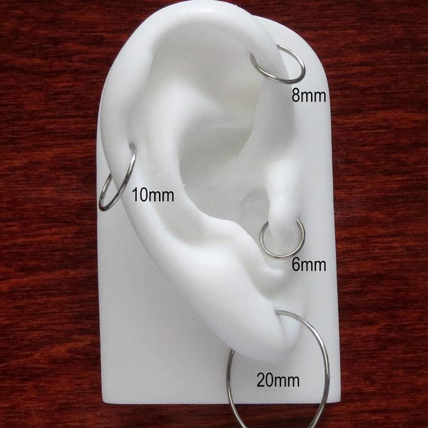316L Stainless Steel Nose Ring, Earring, Cartilage, Etc. - Durable Womens or Mens Endless Hoop, Unisex Hoop