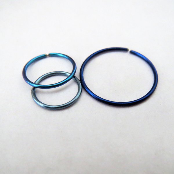 Niobium Nose Hoop or Cartilage Hoop Earring - Niobium Nose Ring in 8 Colors and 6 Sizes for Sensitive Ears, 100% Made in USA
