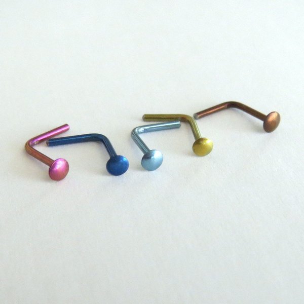 Niobium Nose Ring - Small, Simple Nose Stud - Blue Nose Ring, Pink Nose Ring, Gold or Even A Bronze Nose Stud  -  100% Made in the USA