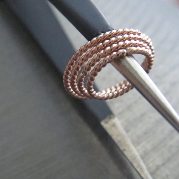 Twisted 14k Rose Gold Hoop for Nose, Cartilage Earring, 20g Helix Ring