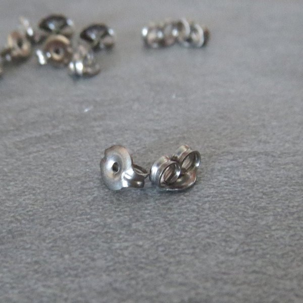 Titanium Earring Backs; Nickel-Free, Hypoallergenic Ear Nuts for Standard Post Earrings, Lightweight, Small but Sturdy - Made in USA