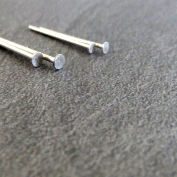 Tiny Flat Stud Post Earrings, Hypoallergenic Argentium Silver - Single or Pair, Lobe and Cartilage, Nickel Free Stud Earrings - Made in USA
